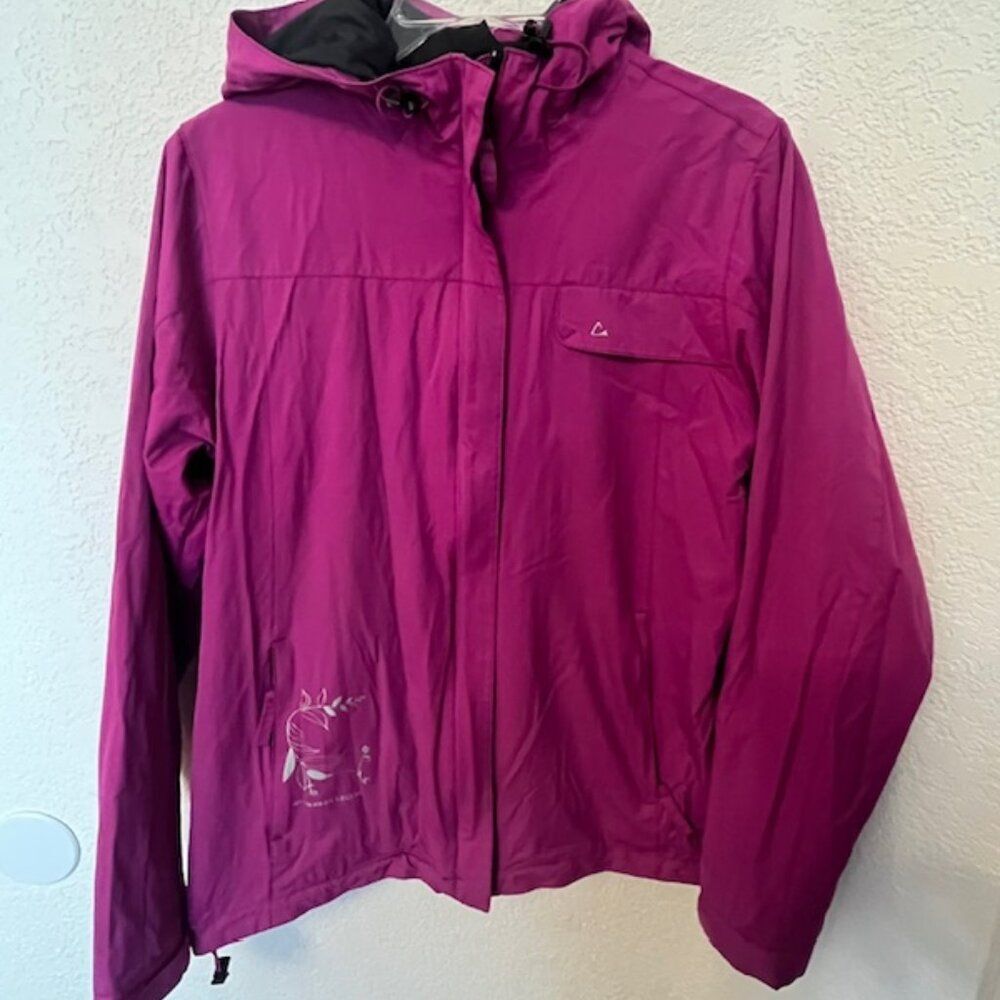 Paradox Purple/Pink  Hooded Jacket with Front Floral Pocket Accent- Size Medium